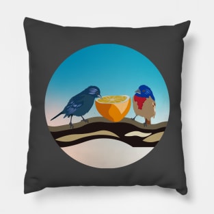 Birds eat lemon Pillow