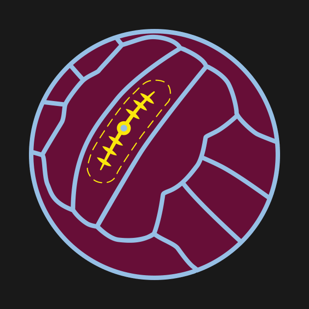 Aston Villa Vintage Football by TRNCreative