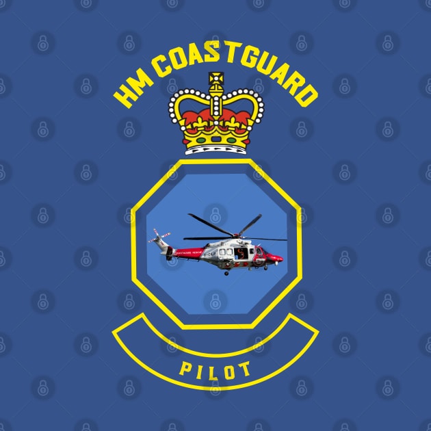 Pilot - HM Coastguard rescue AugustaWestland AW189 helicopter based on coastguard insignia by AJ techDesigns