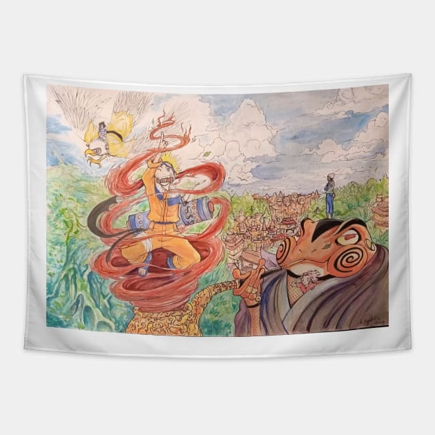 Konoha landscape Tapestry by Inkhov