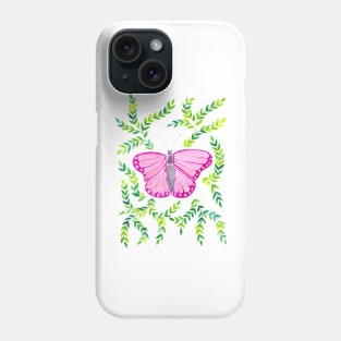 Watercolor Butterfly - Pink Phone Case