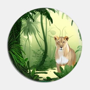 Lion in the Jungle Pin