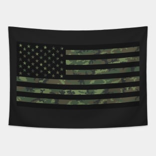 US Flag - Woodland Black Tapestry