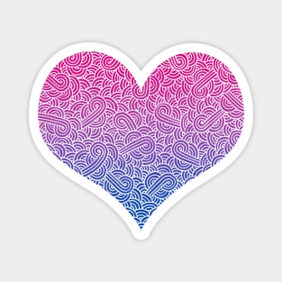 Ombré bisexuality colours and white swirls doodles heart Magnet