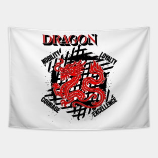 DRAGON COURAGE EXCELLENCE NOBILITY LOYALTY Tapestry