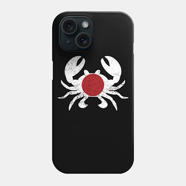 Japan Flag Crab Japanese Culture Distressed Phone Case by mstory