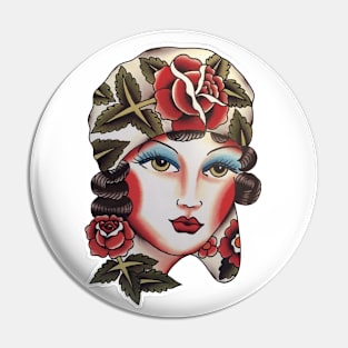 Lady Rosie Tattoo Design Pin