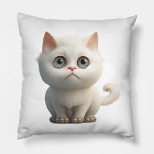 Cat Kitten Cute Adorable Humorous Illustration Pillow