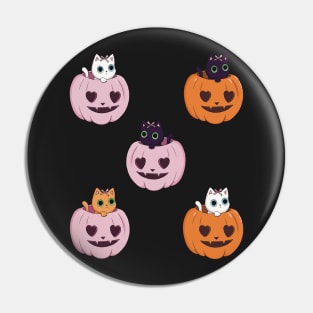 Pack pumpkin cat heart halloween coquette dollette pink orange Pin