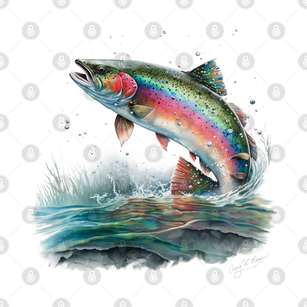 Rainbow Trout Jumping by TheCore