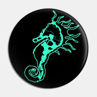 Sleepy Seahorse Aqua/Black Pin