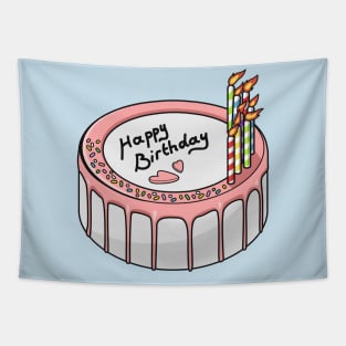 Birthday cake cartoon illustration Tapestry