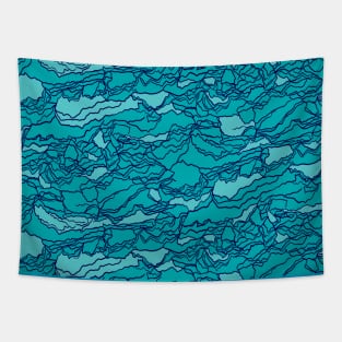 Teal Rocky Texture Tapestry