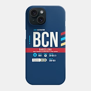 Barcelona (BCN) Airport Code Baggage Tag Phone Case