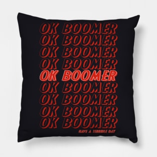 Ok Boomer Trend Meme Pillow