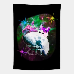 Peek-a-Boo Space Kitty Tapestry