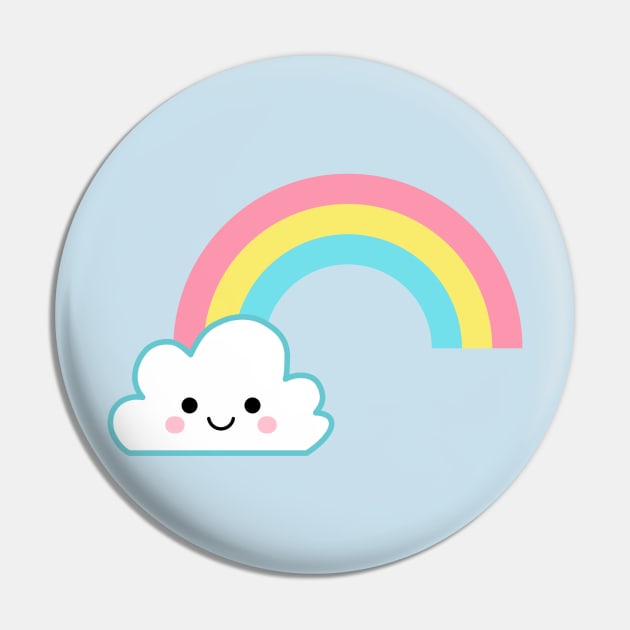 Cute Pastel Kawaii Rainbow Pin by LittleBunnySunshine