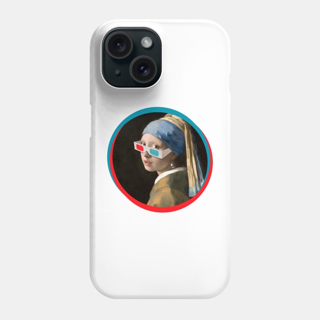 Girl with 3D Glasses and a Pearl Phone Case by Doc Multiverse Designs