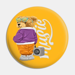 Music Lover  Bear Pin