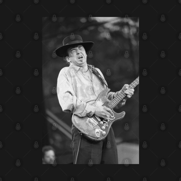 Stevie Ray Vaughan BW Photograph by Concert Photos