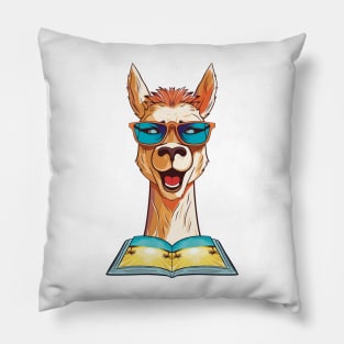 Librarian Llama, Summer Llama, Llama Reading Book Pillow