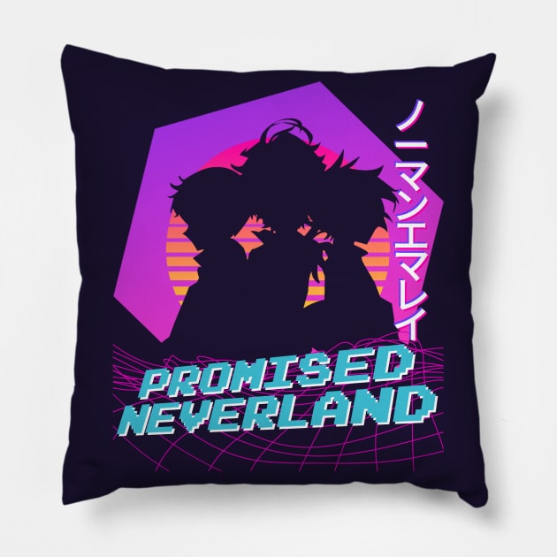 Promised Neverland - Vaporwave Pillow by The Artz