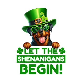 Let the Shenanigans Begin Rottweiler T-Shirt