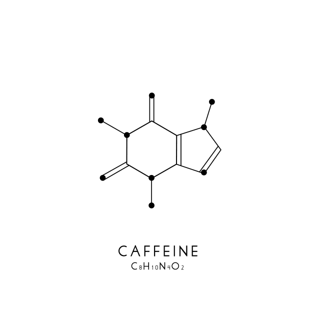 Caffeine Chemical Structure - White by typelab