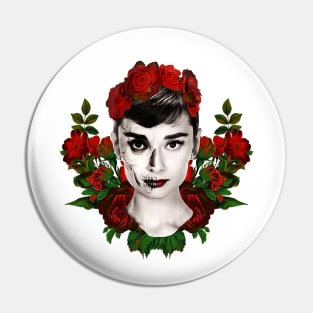 Audrey Skull & Roses Pin