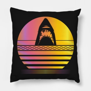 Underwater Great White Shark Synthwave - Board Game Inspired Graphic - Tabletop Gaming  - BGG Pillow