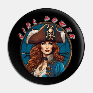 Girl power, stunning pirate girl in blue Pin