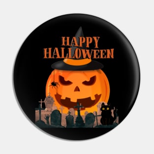 Happy Halloween Pumpkin Tshirt Pin