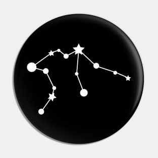 Aquarius Zodiac Constellation in White Pin