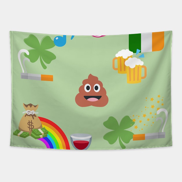 st patricks poop emoji Tapestry by gossiprag