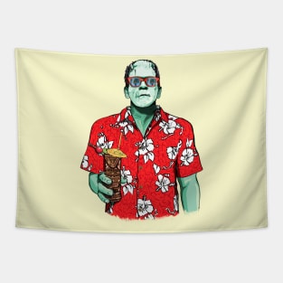 Dr. Frankenstein's Tiki Monster Tapestry