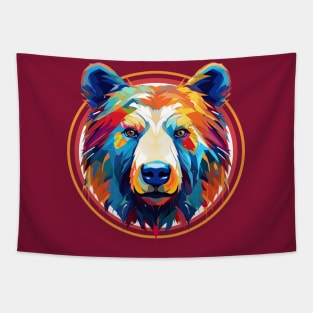 Abstract Spectrum Bear: Geometric Color Fusion Tapestry