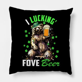 I Luckin' Fove Beer, St Patrick's Day Gift Idea For Beer Lover, St Patrick's Day Quotes Pillow