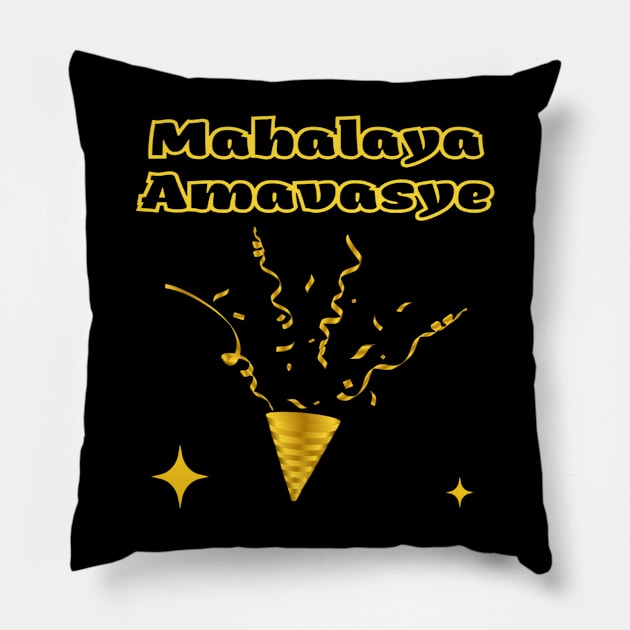 Indian Festivals - Mahalaya Amavasye Pillow by Bharat Parv