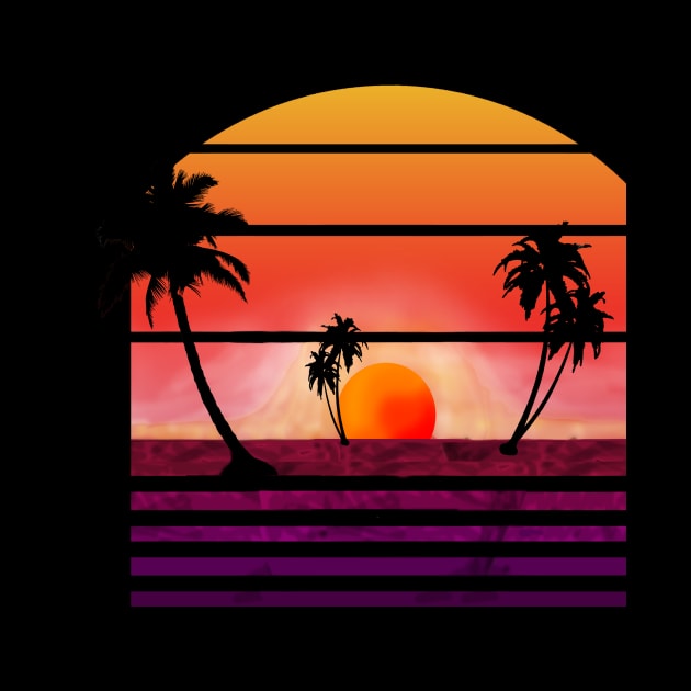 Aesthetic Sunset With Palm Trees by GreenCorner