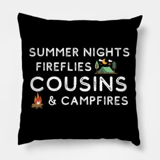 Summer Nights Fireflies Cousins and Campfires Pillow