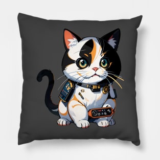 Star Cat Tshirt and Stickers Design Cute Cat Sci-Fi Characters Robot Carousel Pillow