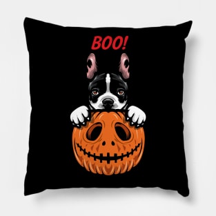 Halloween Pumpkin French Bulldog Pillow