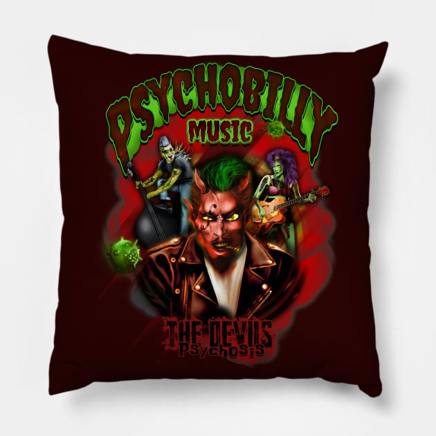 Psychobilly Music Pillow by hardtbonez