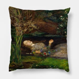 Ophelia Oil Painting by Sir John Everett Millais - Hamlet - Play Pillow