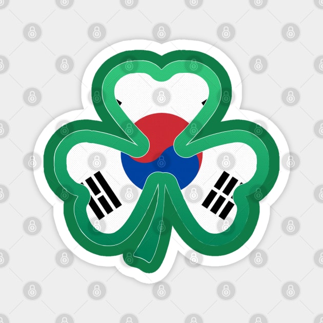 Korean Flag for st patricks day, Irish Shamrock Magnet by Myteeshirts
