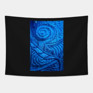 Natural Blue Wood Tapestry