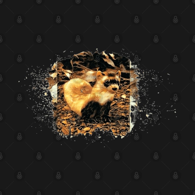 Black footed Ferret art design by BostonBulldog