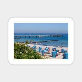 Beach and pier, Ostseebad Kuhlungsborn, Mecklenburg-West Pomerania, Germany, Europe Magnet