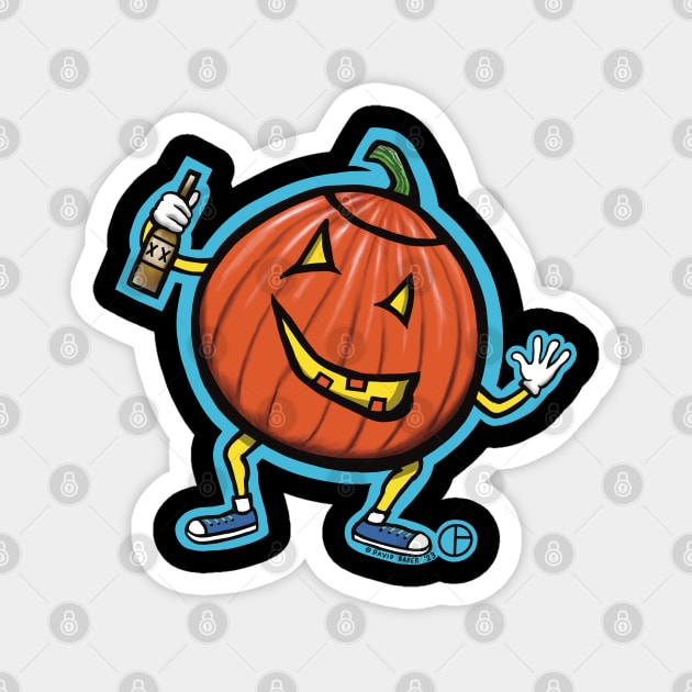 Drunken Punkin Magnet by Art from the Blue Room