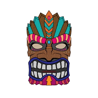 Tiki Totem Sticker T-Shirt